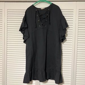 Ulla Johnson Ruffle Sleeve Dress with Lace-up Front